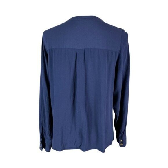 Boden Navy Blue Gold Button Utility Blouse Long Sleeve Casual Workwear US 12 - Picture 3 of 5